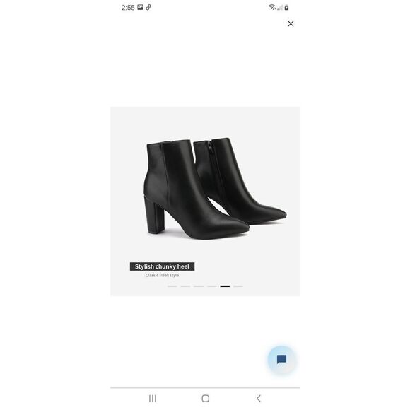 New Size 5.5 Dream Pairs Black PU Sianna-1 Chunky Heel Ankle Boots Booties - Picture 4 of 10